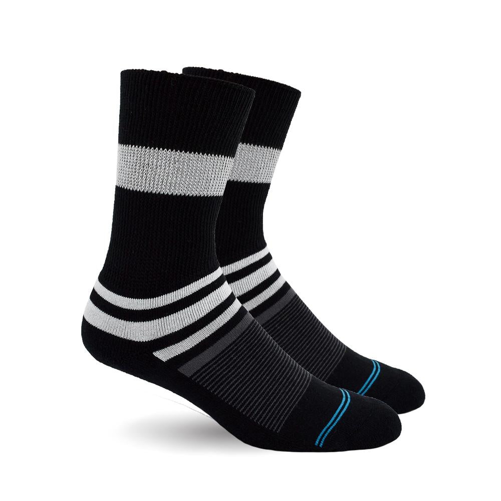 Diabetic Socks for Men, Diabetic Socks For Women, Neuropathy, Non Binding, Seamless - Black Stripe