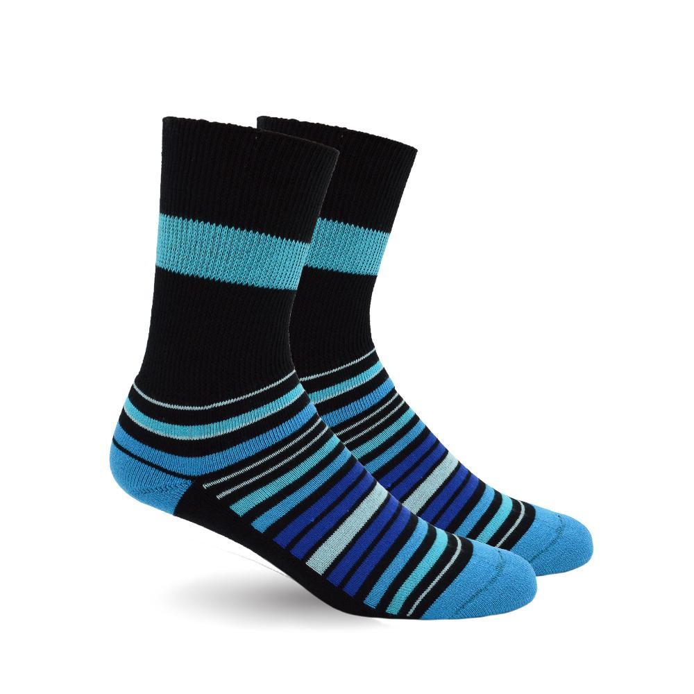 Diabetic Socks for Men, Diabetic Socks For Women, Neuropathy, Non Binding, Seamless - Blue Stripes