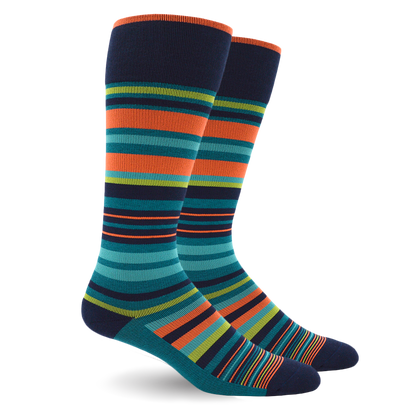 Stripe Cotton Teal - Medical Compression Socks