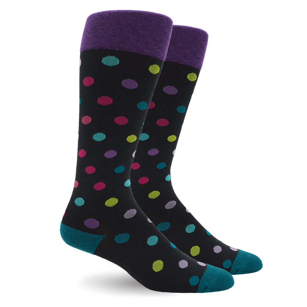 Polka Dot Multi Color Cotton Compression Socks