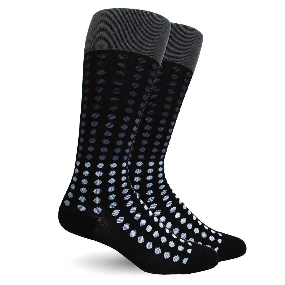 Polka Dot Black Cotton Compression Socks