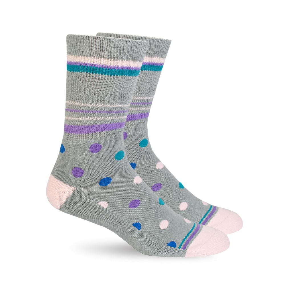 Diabetic Socks - Grey Polka Dot