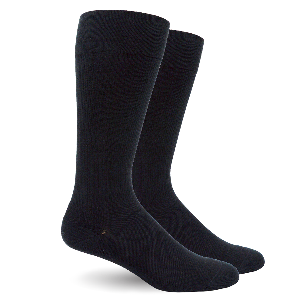 Solid Black Cotton - Medical Compression Socks